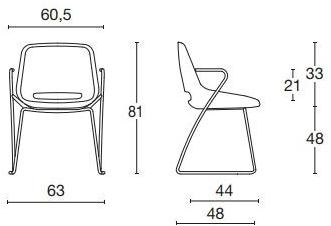 Diemme Тканевый стул на санках с подлокотниками Clea sun-id-1414054 - Вид №6