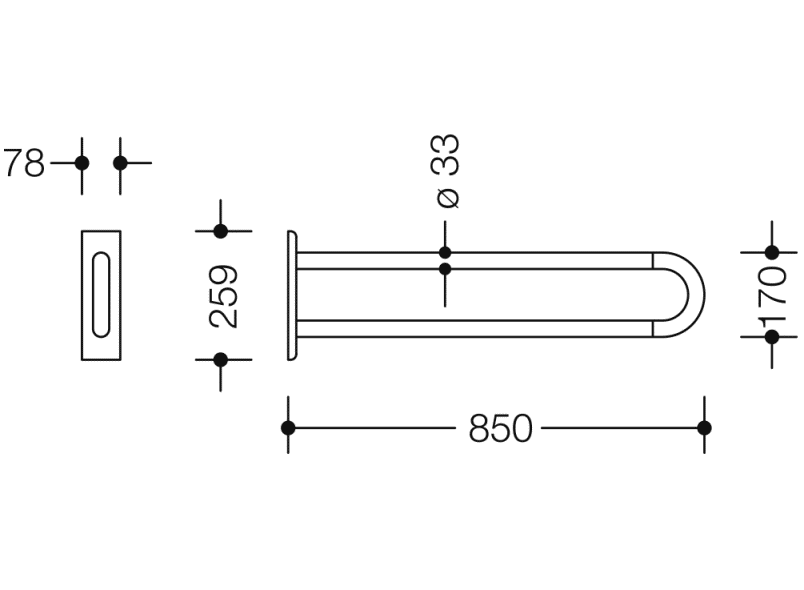 801.50B320 ручка поддержки стены HEWI Edition matt | Polyamid  - Вид №5