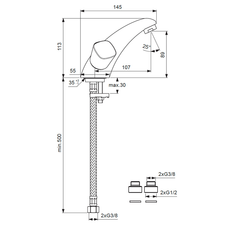 BA243AA Смеситель для умывальника VIDIMA QUADRO - Вид №1