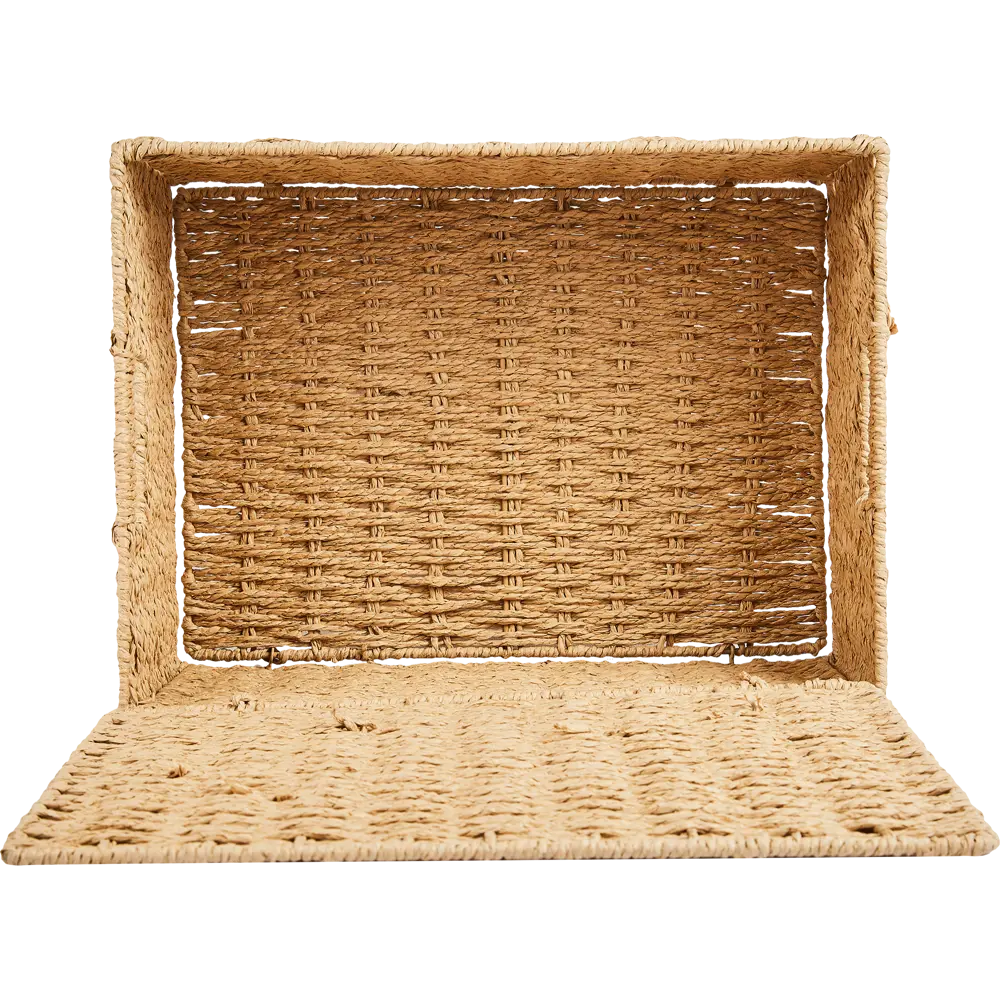 Корзина с крышкой для хранения 38x18x28 см бумага цвет бежевый 89344350 STLM-2088075 SPACEO Kub - Вид №2