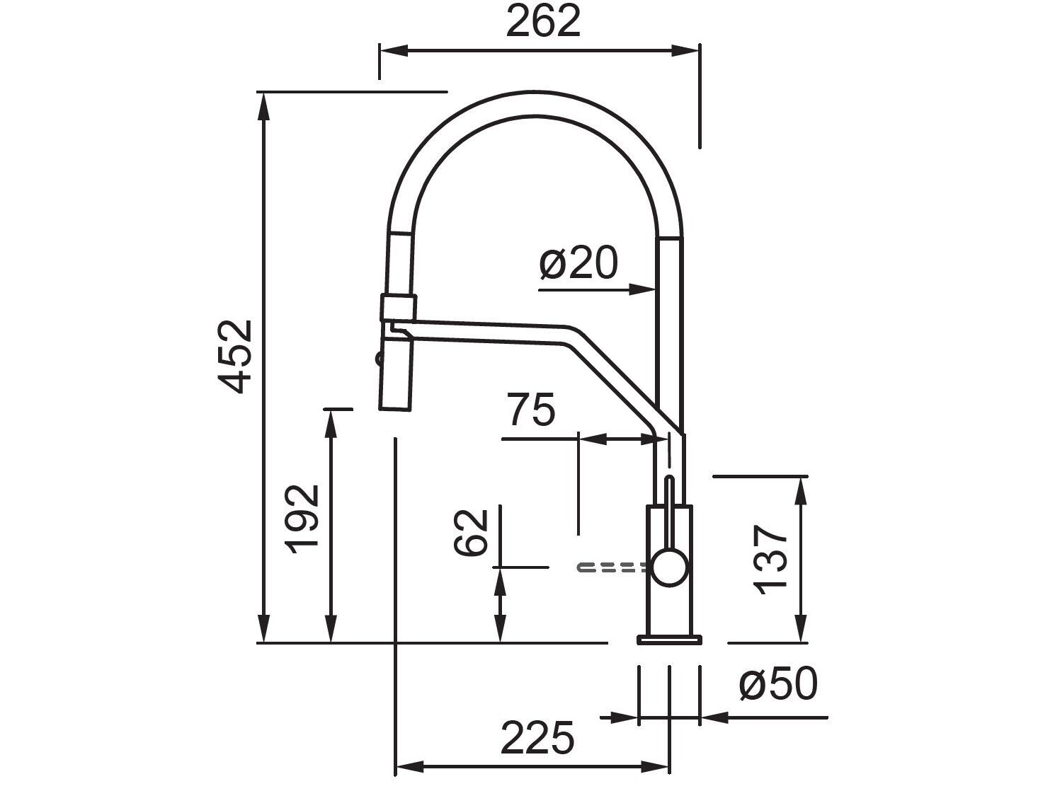 Однорычажный смеситель для кухни с ручным душем Elleci Elite Kitchen ARCH-00062640 - Вид №4