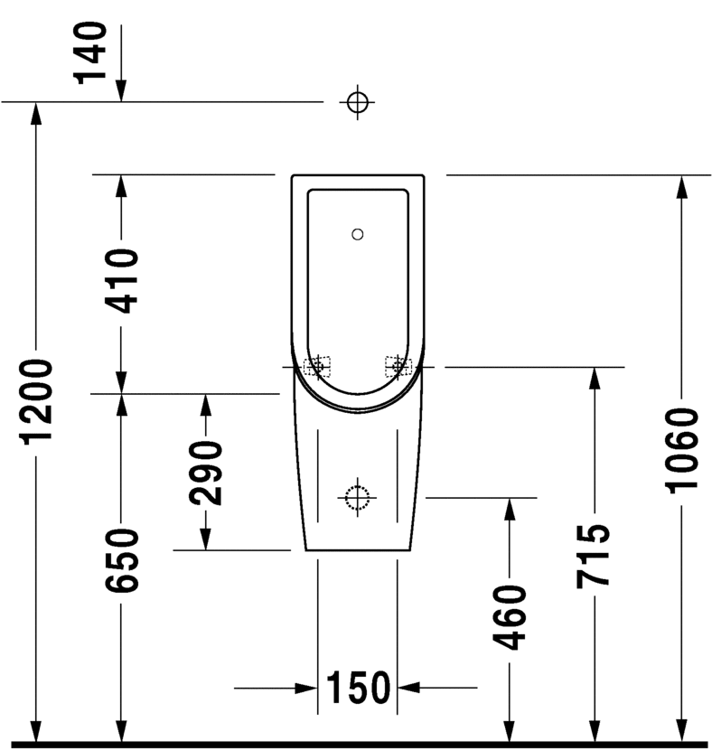 0826250000 Настенный писсуар, уринал с мушкой Duravit Starck 3 - Вид №3