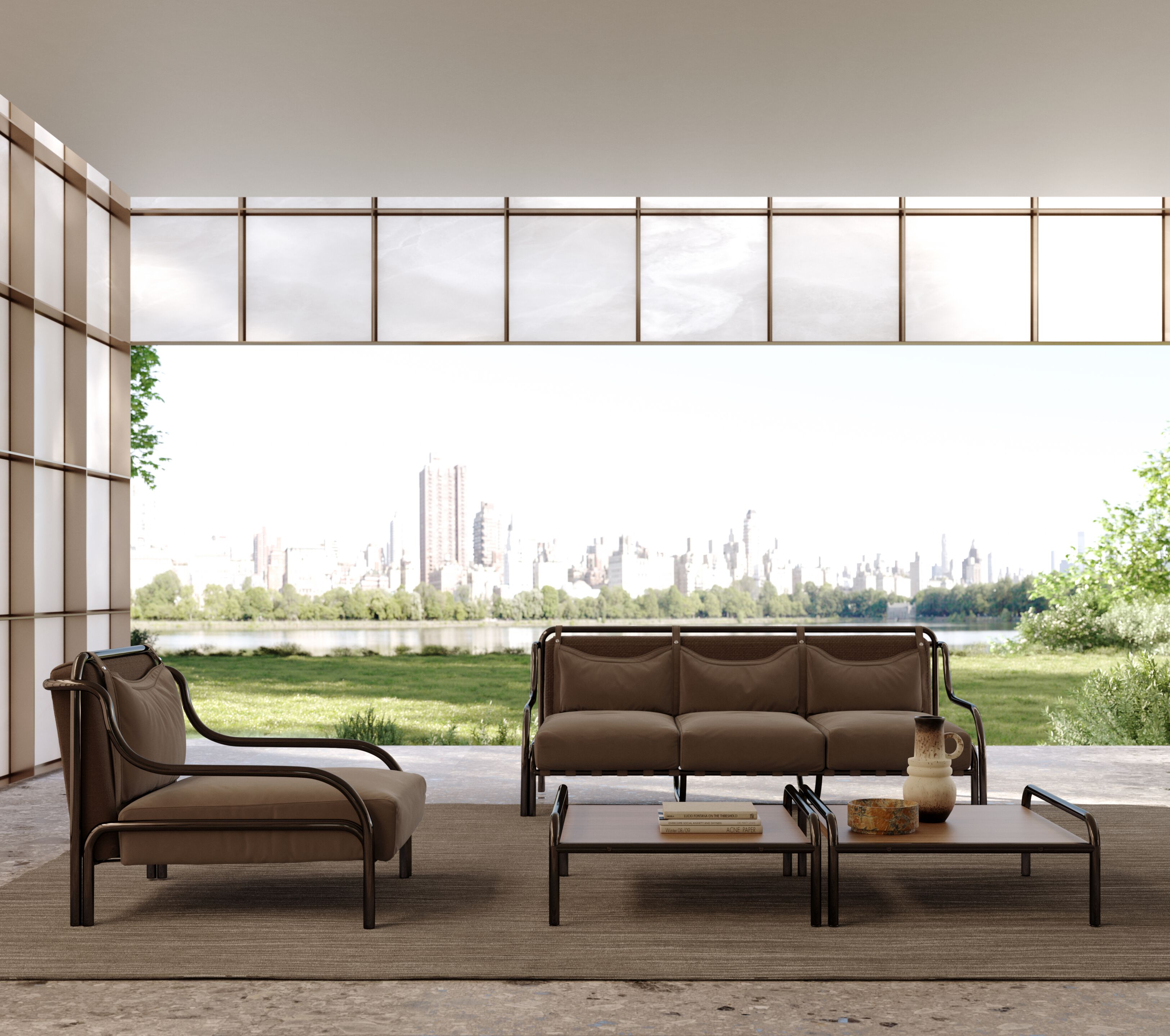 Прямоугольный стол из стали и дерева Exteta строка ARCH-00073126 - Вид №2