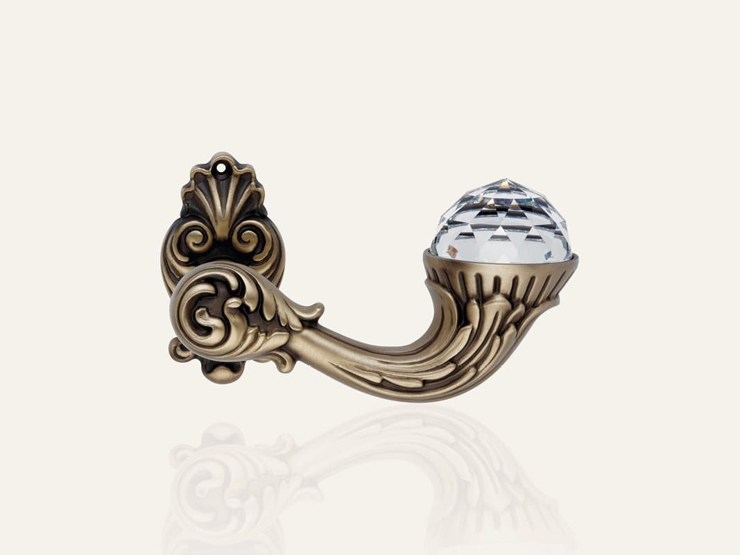 Латунная ручка в стиле Людовика XIV с кристаллами Swarovski® на пластине LINEA CALI' Brilliant Crystal ARCH-00010395 - Вид №5