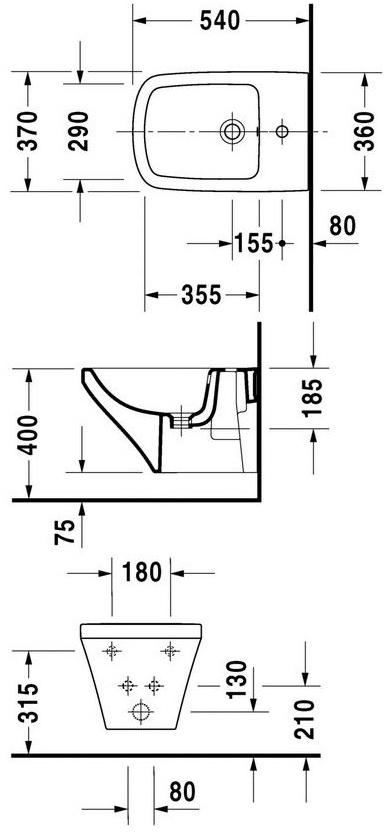 228715 Биде подвесное Durastyle Duravit - Вид №1