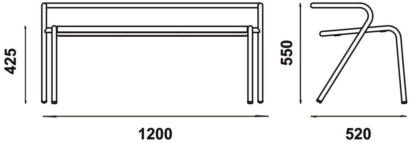Adico Скамья из металла со спинкой 5008 sun-id-1410436 - Вид №3