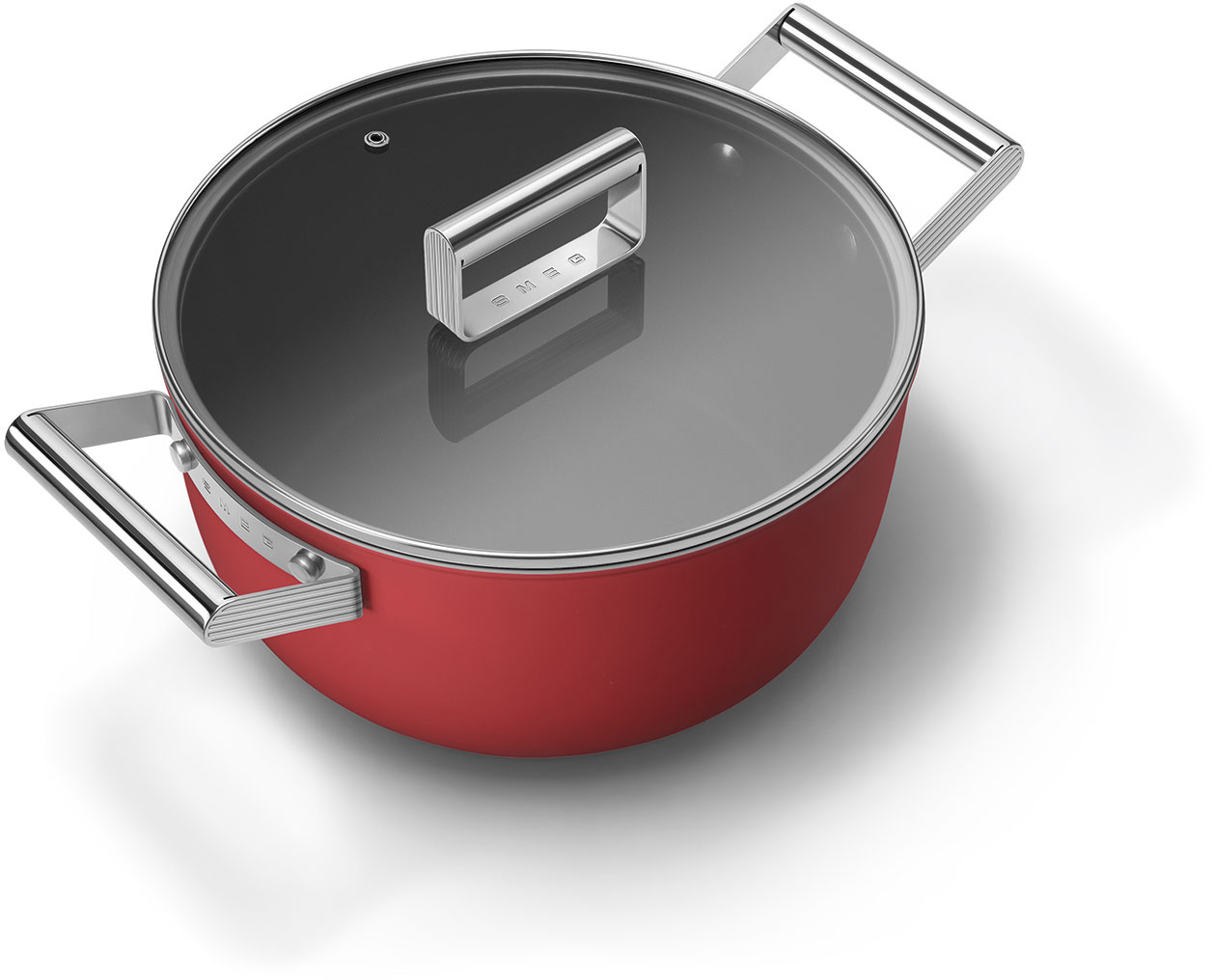 CKFC2411RDM Посуда / кастрюля с двумя ручками и крышкой 24 см, красная SMEG  - Вид №2