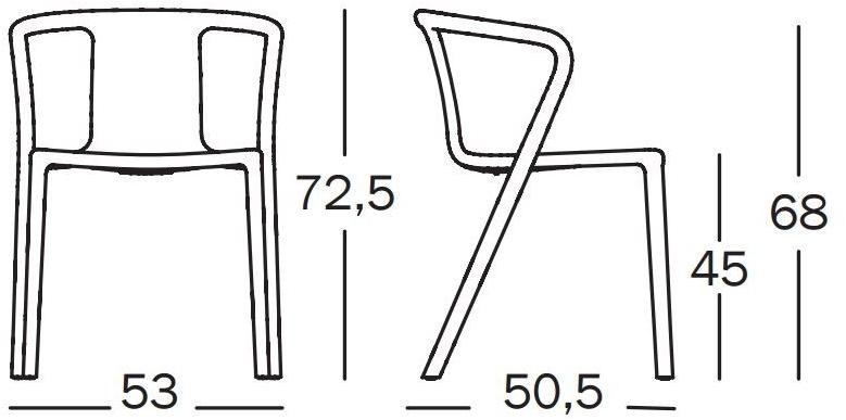 Magis Стул из полипропилена штабелируемый с подлокотниками Air sun-id-1422700 - Вид №3