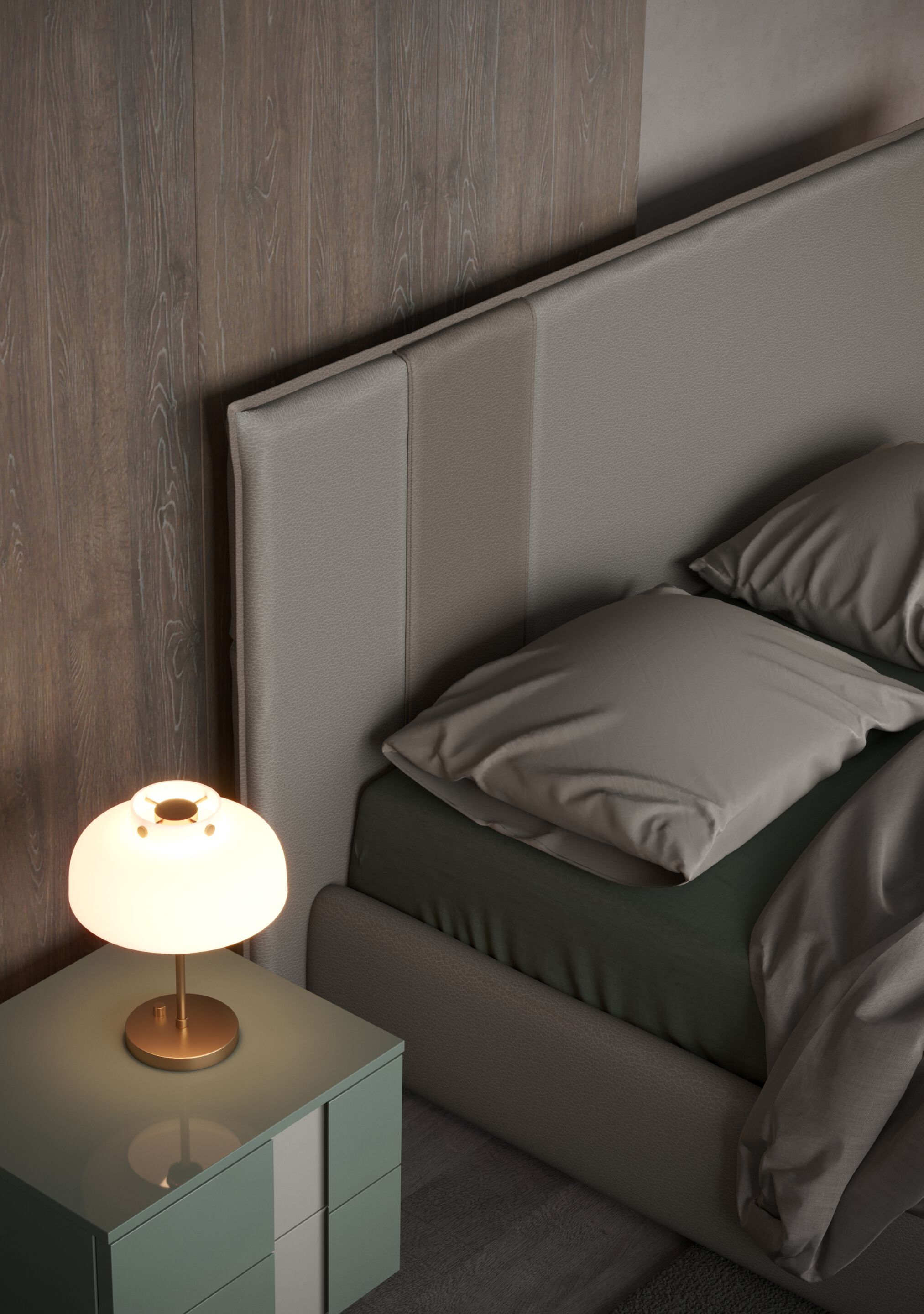 Кожаная двуспальная кровать для хранения Giessegi GINGER ARCH-00098552 - Вид №1