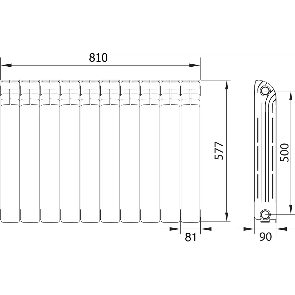 Equation Aluminium: 10-секционный радиатор для эффективного отопления 18360629 STLM-0010513 - Вид №6