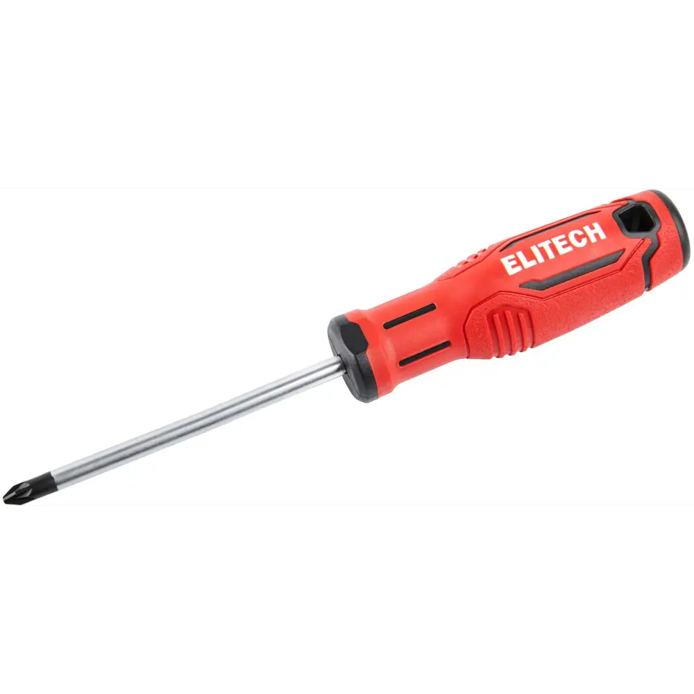 Отвертка крестовая Elitech 211303 PZ2x100 мм с магнитным наконечником 89407143 STLM-1564185