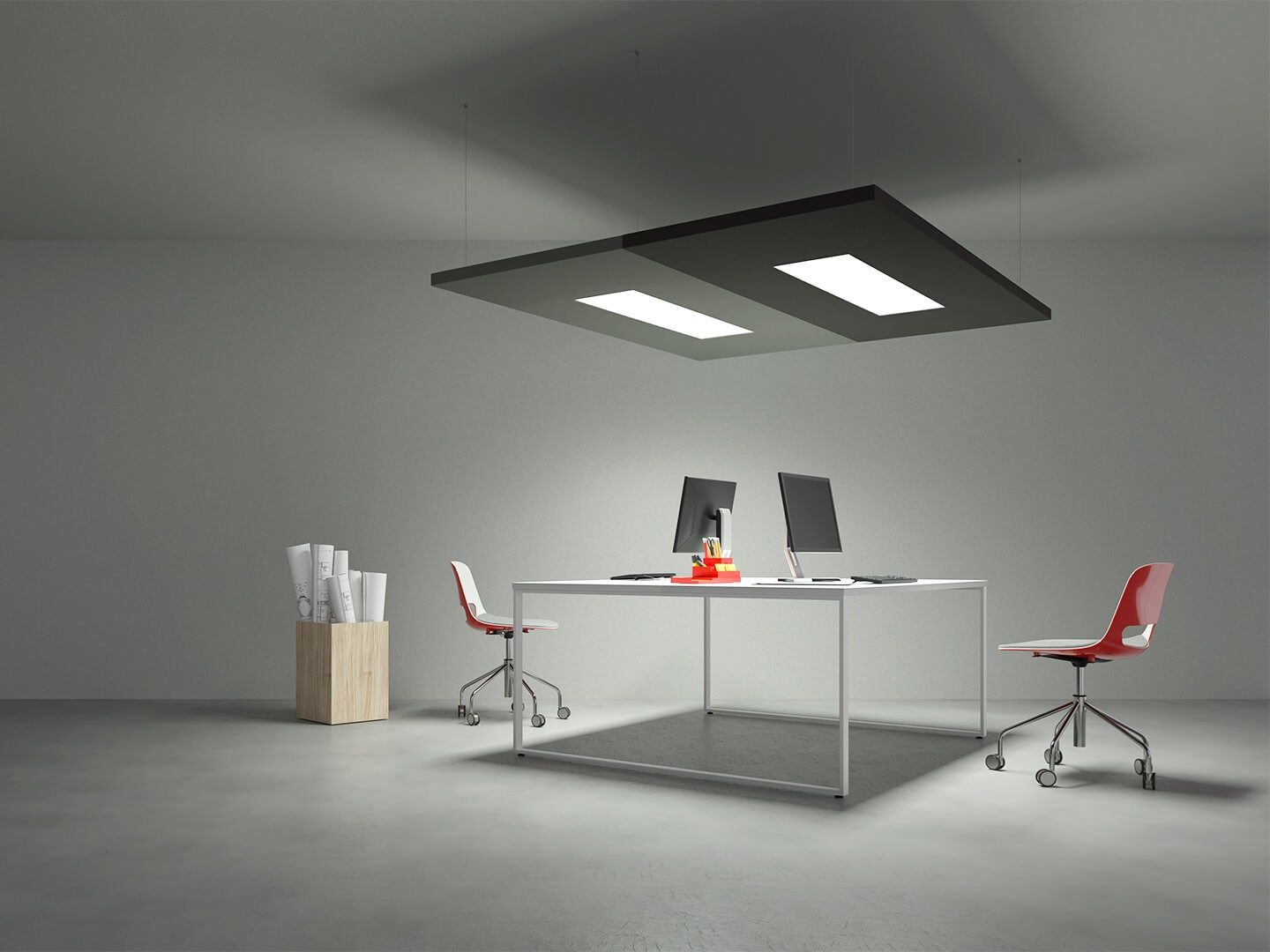 Состав звукопоглощающих панелей, подвешенных к потолку Caruso Acoustic NUVOLA ARCH-00040666 - Вид №2