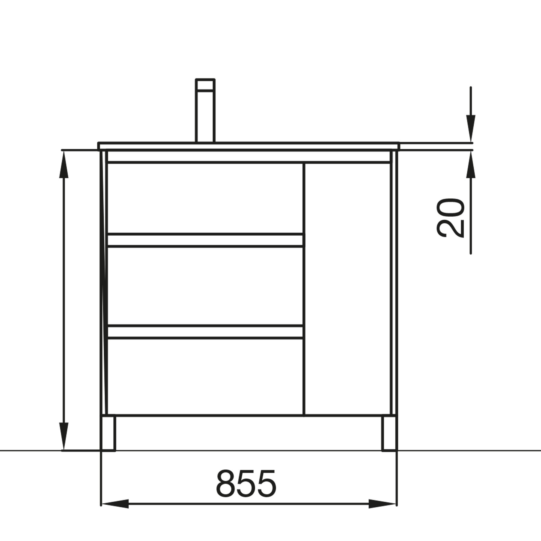 85120 SALGAR Мебель для умывальника ARENYS 855 MATT GREY + Раковина Мэтт Грей - Вид №2