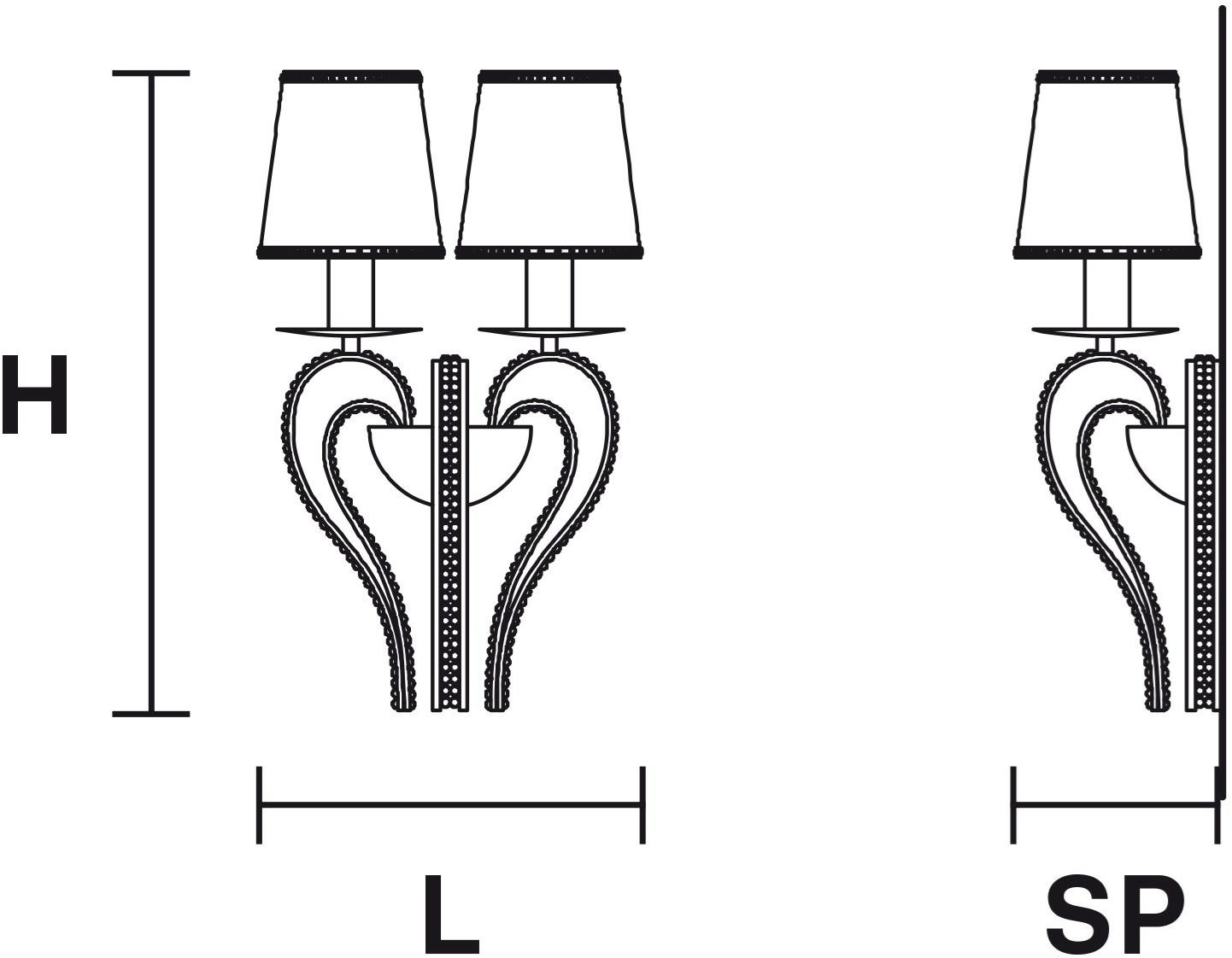 Masiero Настенный светильник из металла с кристаллами Cristalis sun-id-1468455 - Вид №2