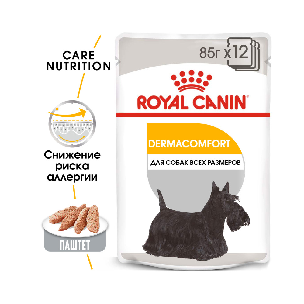 ПР0049779 Корм для собак Derma Comfort Care с чувствительной кожей паштет пауч 85г ROYAL CANIN  - Вид №1