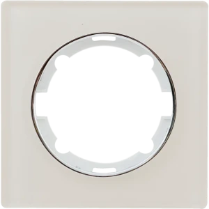 Рамка для розеток и выключателей Onekey Florence 1 пост стекло цвет бежевый