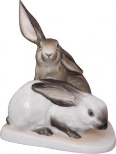 1047917 Herend Фигурка 14,5см "Пара кроликов" Фарфор