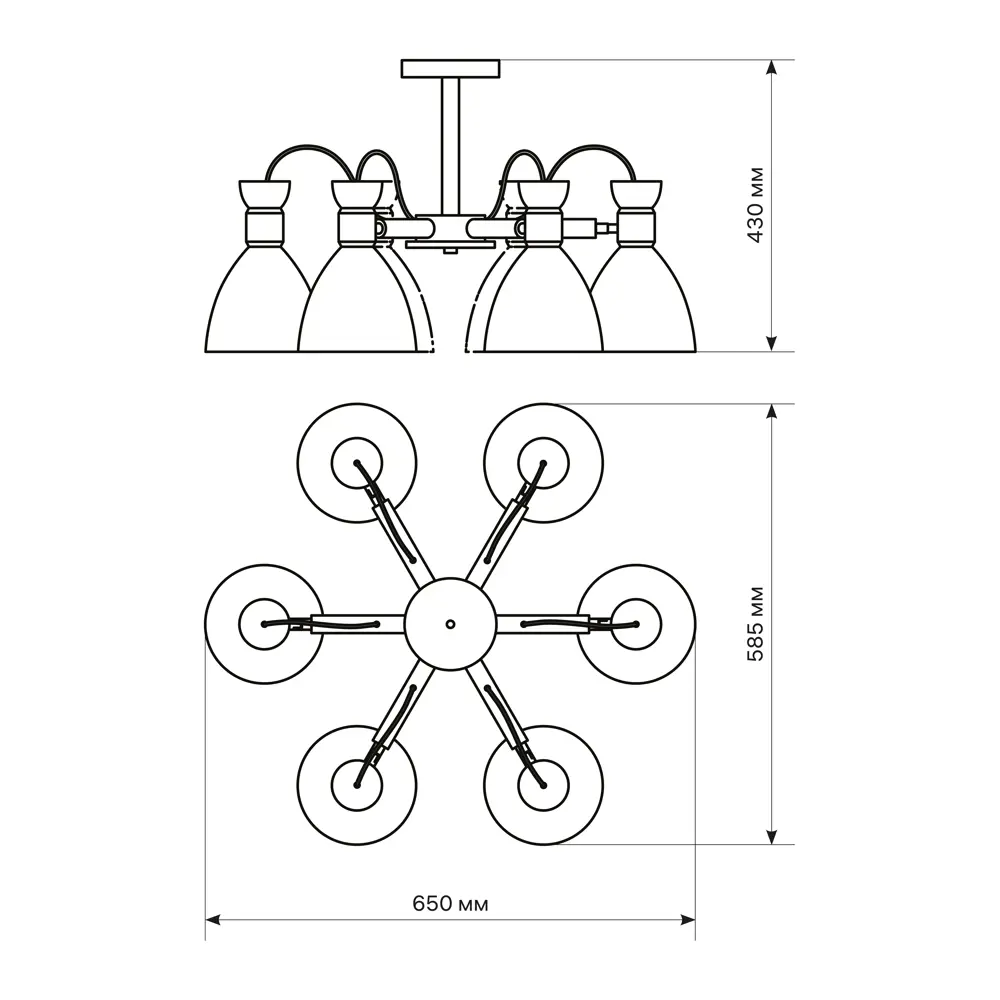 Люстра потолочная «Volante» 525950 6 ламп цвет белый RITTER STLM-2122849 - Вид №13