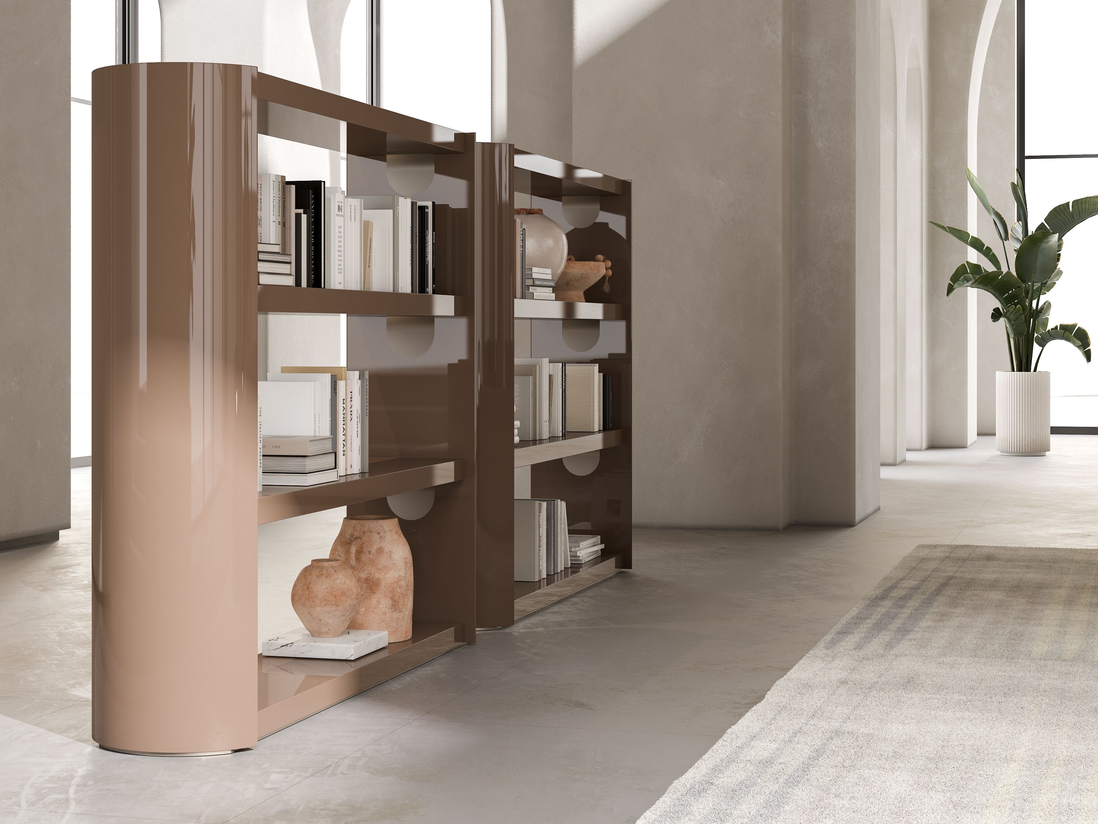 Отдельно стоящий книжный шкаф из лакированного дерева CPRN HOMOOD Shapes ARCH-00128601 - Вид №1