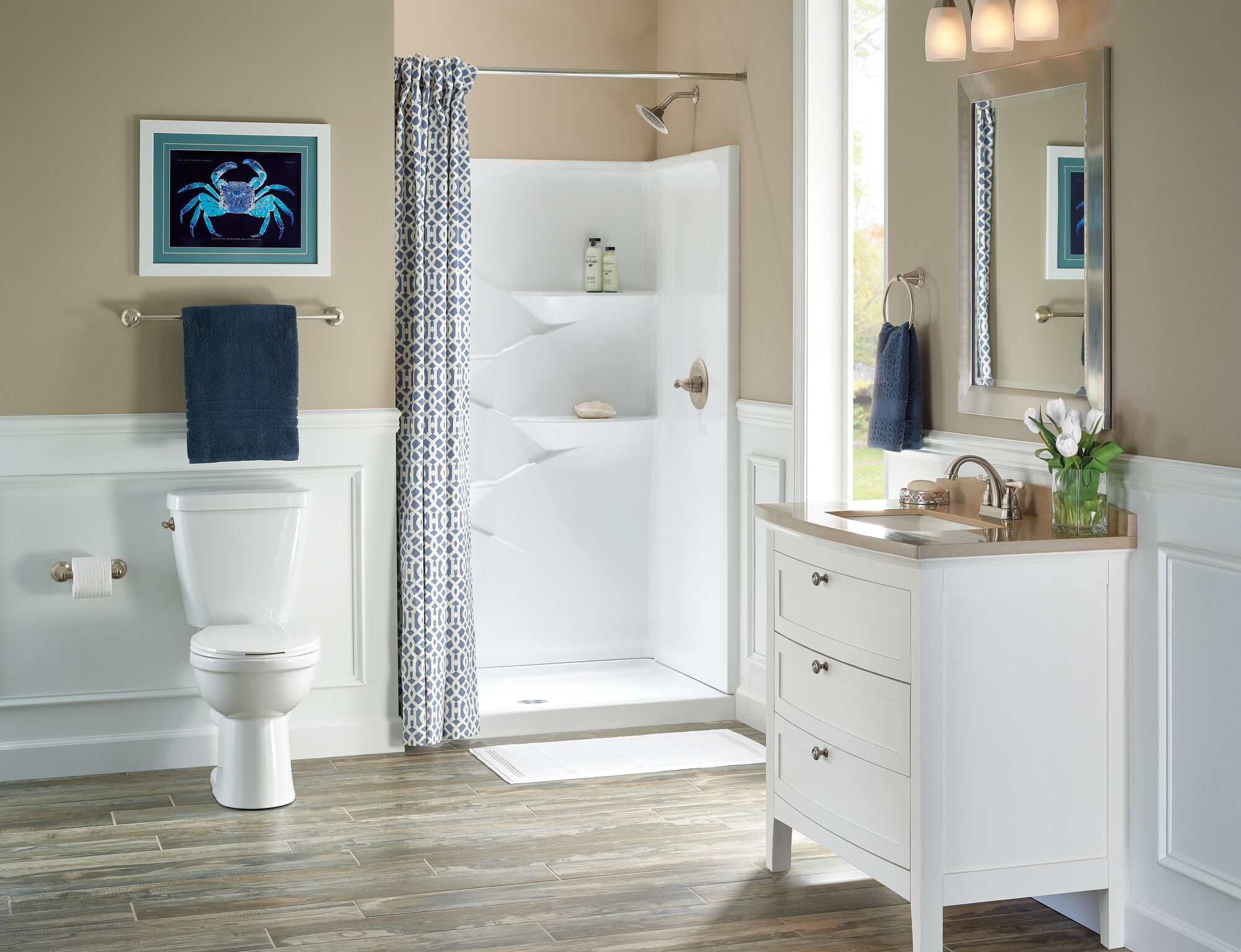 25996LF-BN-ECO Смеситель для ванной комнаты с двумя ручками Delta Faucet Windemere Матовый никель  - Вид №1