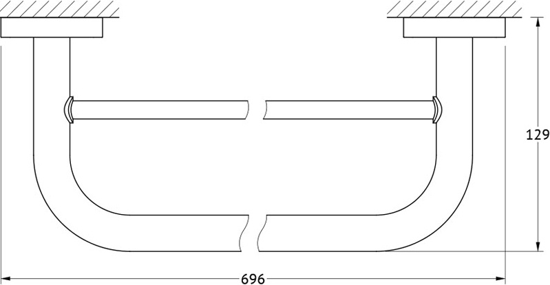 AVA 028 Штанга для полотенца двойная 70 cm ELLUX Avantgarde - Вид №1