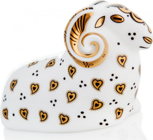 10566973 Royal Crown Derby Пресс-папье Royal Crown Derby "Овен"  6,2 см Фарфор костяной