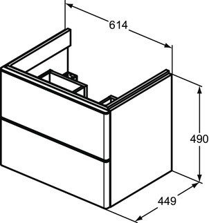 T4295PB Тумба для раковины 61х45 см с двумя ящиками Ideal Standard ADAPTO - Вид №1