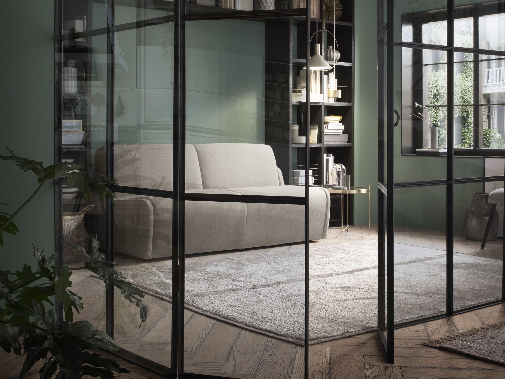 Двуспальный диван-кровать из ткани Felis Day &amp ARCH-00120168 - Вид №1