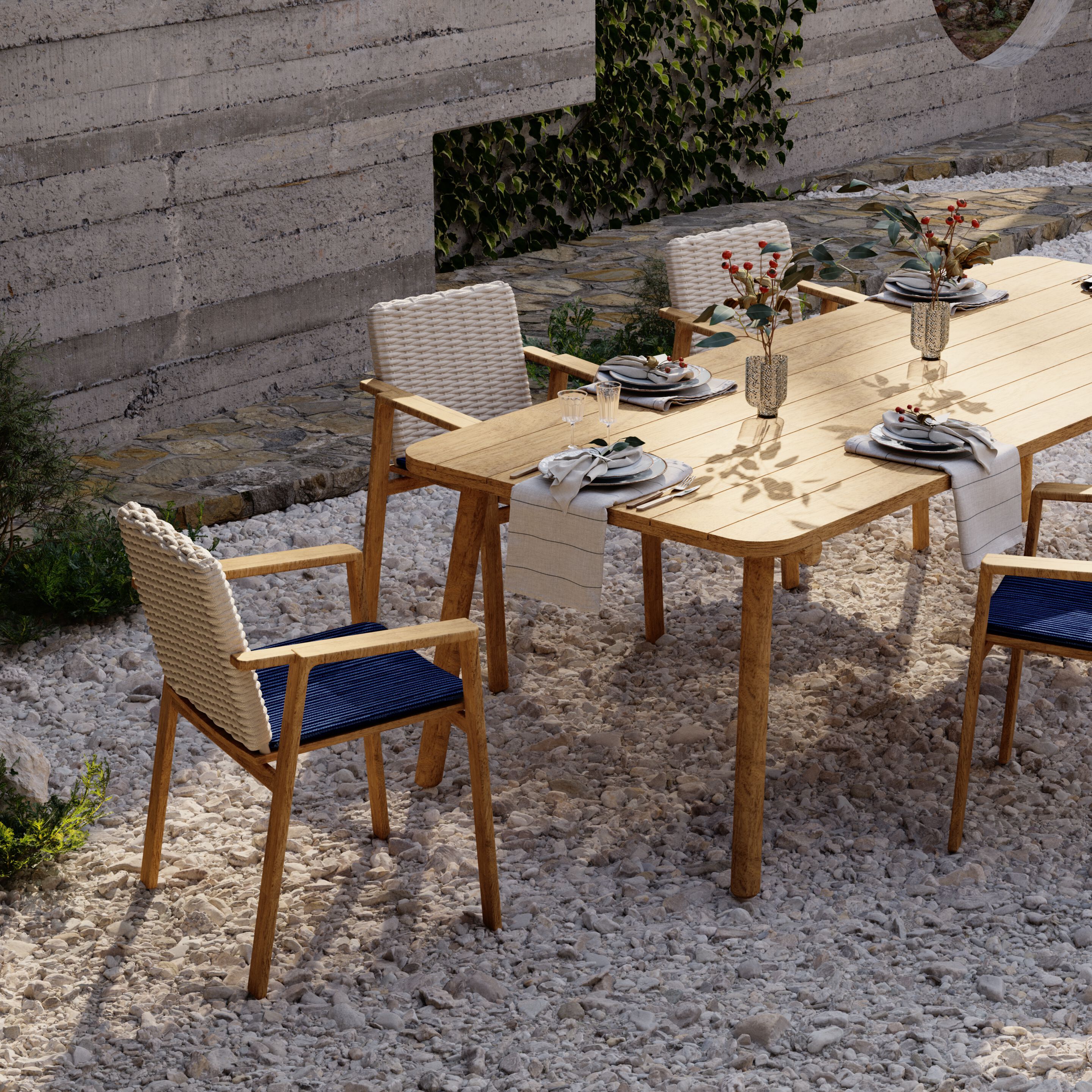 Стул для сада из тикового дерева с подлокотниками YAAZ Denk ARCH-00111223 - Вид №6