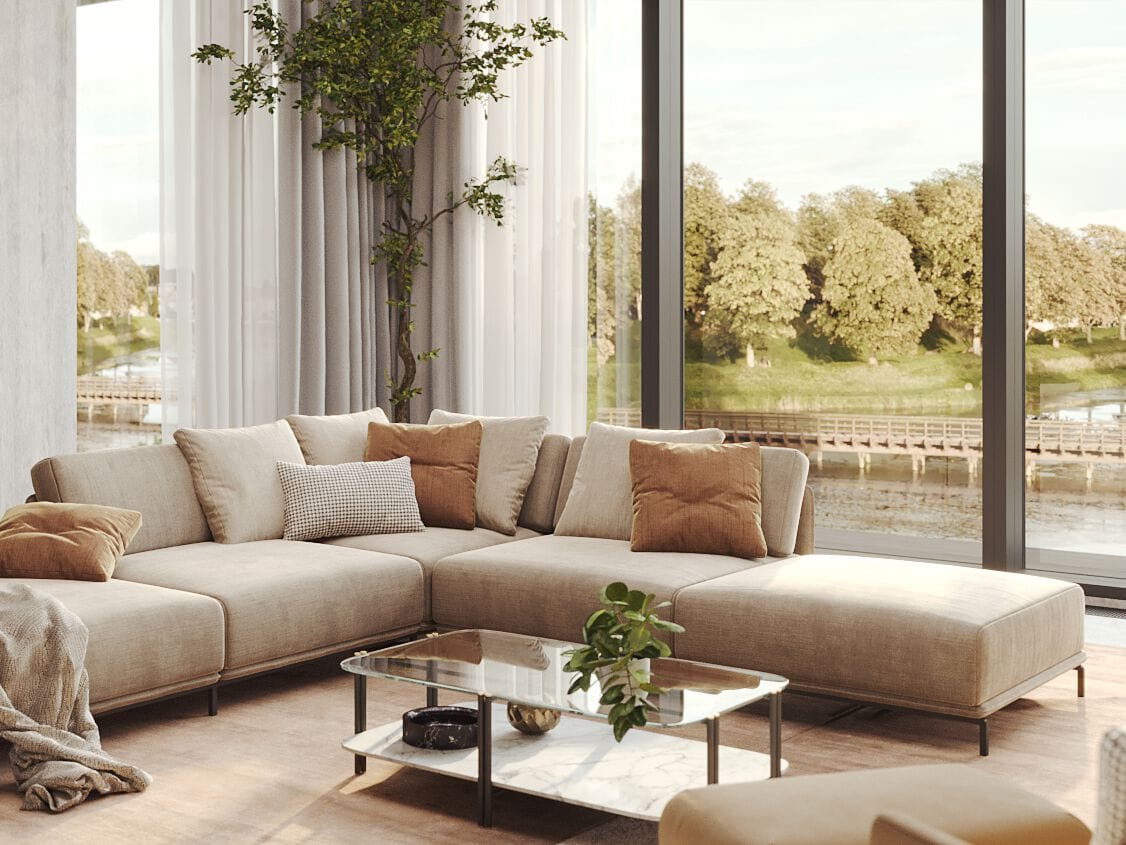 Квадратный пуф из ткани PRADDY Metro ARCH-00001970 - Вид №1