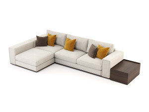 Бархатный диван с полуостровом