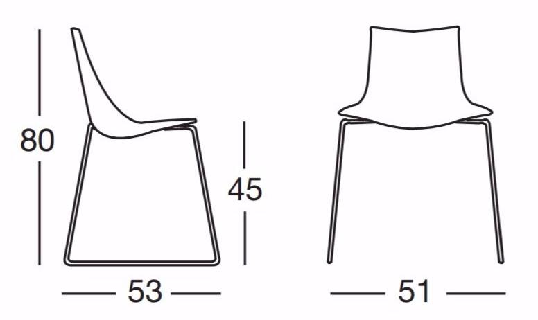 SCAB DESIGN Штабелируемый стул на салазках из поликарбоната Zebra 2274. - Вид №3