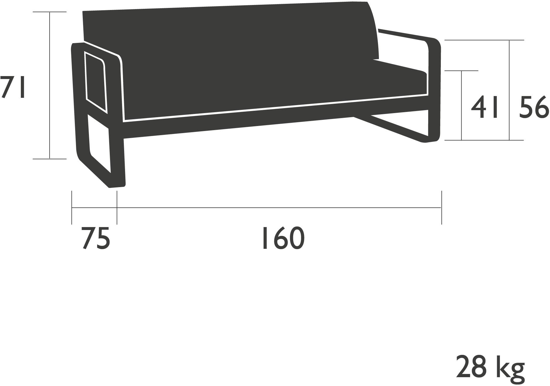 Fermob Садовый диван 2 мест из ткани sunbrella® Bellevie 8445 - Вид №5
