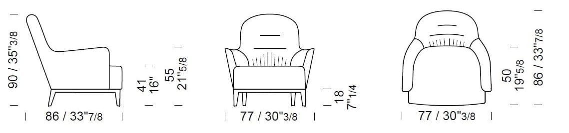 Кожаное кресло с подлокотниками Borzalino ESME ARCH-00138369 - Вид №14