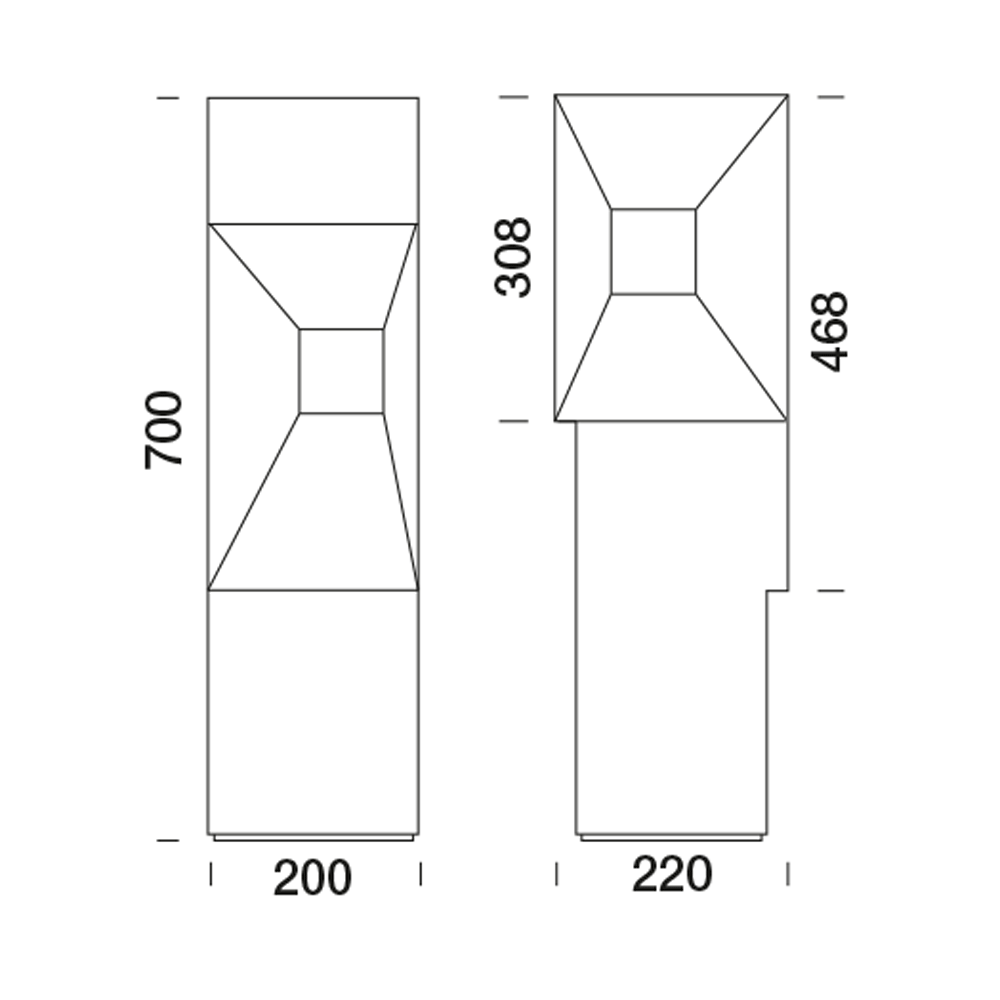 6090969 Мобильный светильник Platek BLOCK Paletto  BLOCK H. 700 mm - LED 4000K 2 Openings  - Вид №6