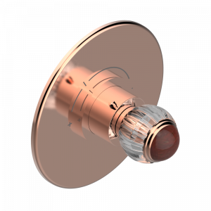 A8N-5100BR Ручка регулировки с круглой накладкой для термостата THG, арт.5100A 1/2" и 5200A 3/4" (термостаты см. на стр. 451) Thg-paris Vogue с красной яшмой Розовое золото