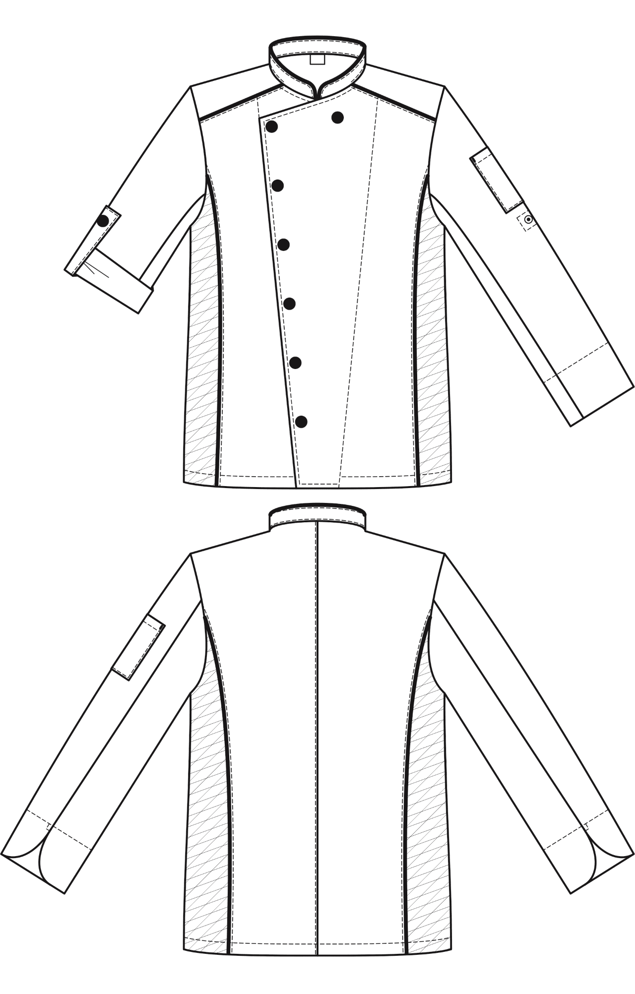 62603 Китель поварской black (черный) RICON  Повар  размер 44 (XS)  - Вид №2