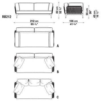 B&B Italia Outdoor Садовый диван из ткани Ribes sun-id-1376014 - Вид №18