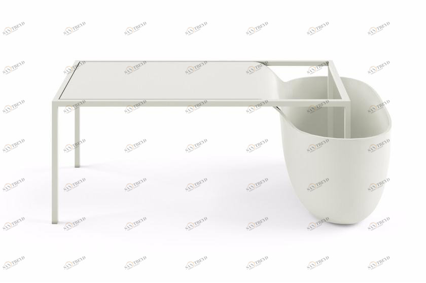 Alias Прямоугольный журнальный столик с вещевым ящиком Flow bowl sun-id-1370851