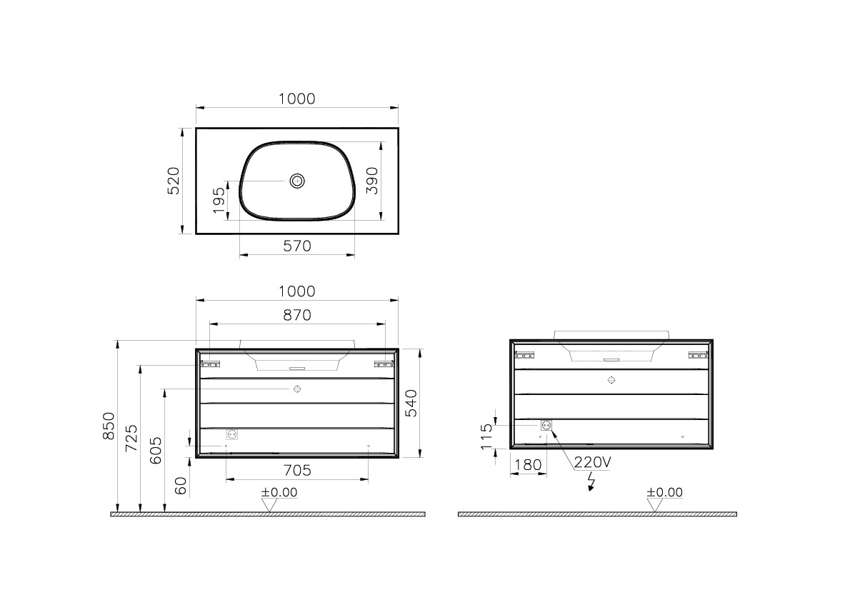 61466 Раковина Vitraglobal Frame - Вид №1
