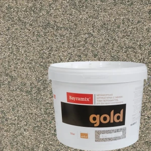 Штукатурка декоративная мраморная Bayramix Gold Mineral GR 149 15 кг цвет серебряный перламутр