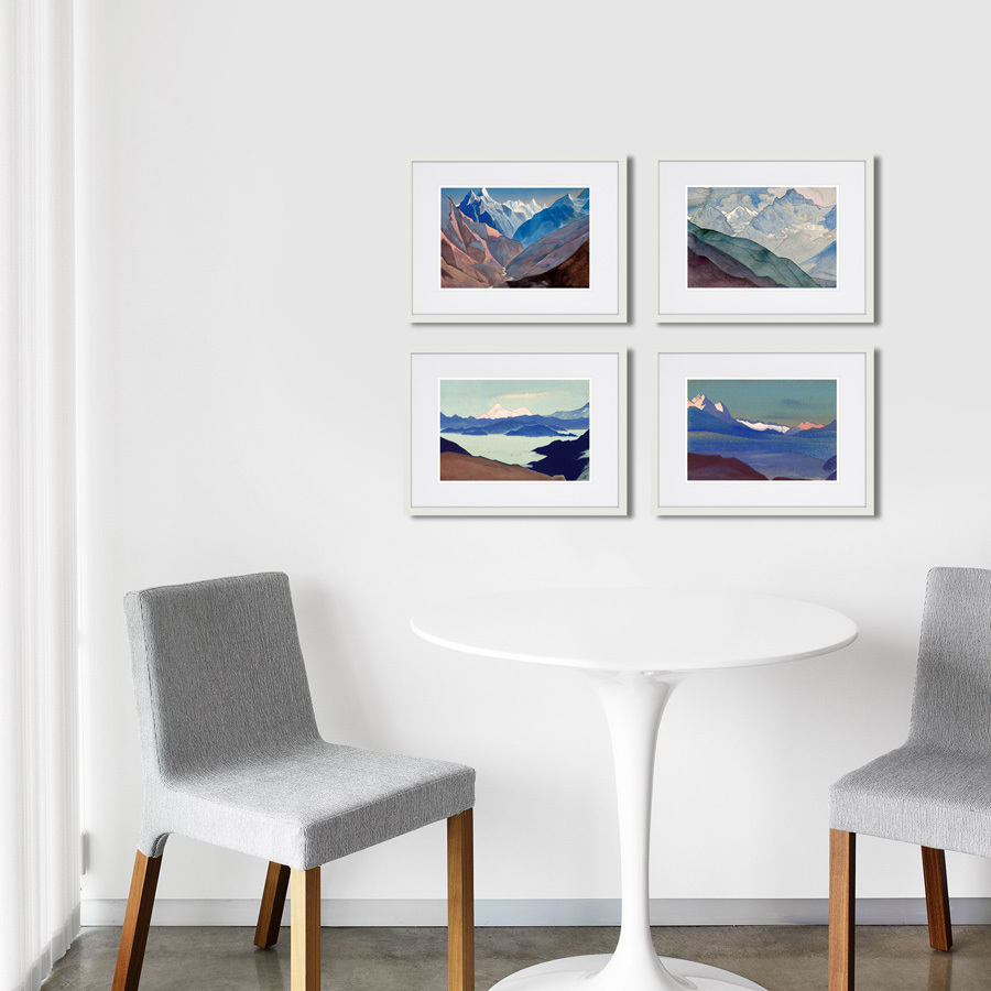 Картина в деревянной раме 42х32 см "Священные Гималаи II" КАРТИНЫ В КВАРТИРУ  264846 Белый;голубой;разноцветный  - Вид №6