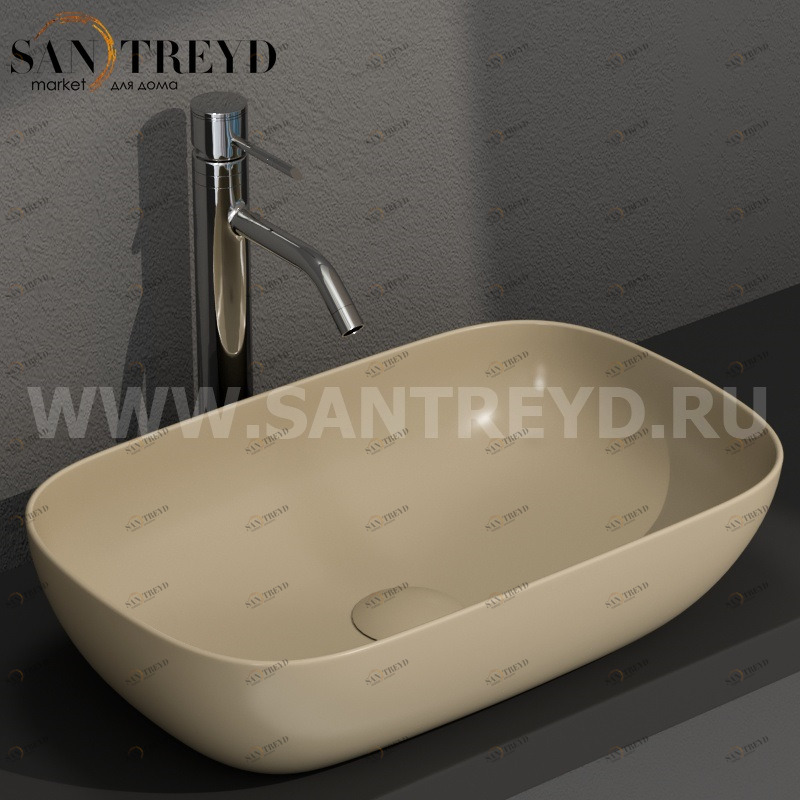 B6R60PA Накладная раковина на столешницу  прямоугольная Ceramica Globo T-EDGE