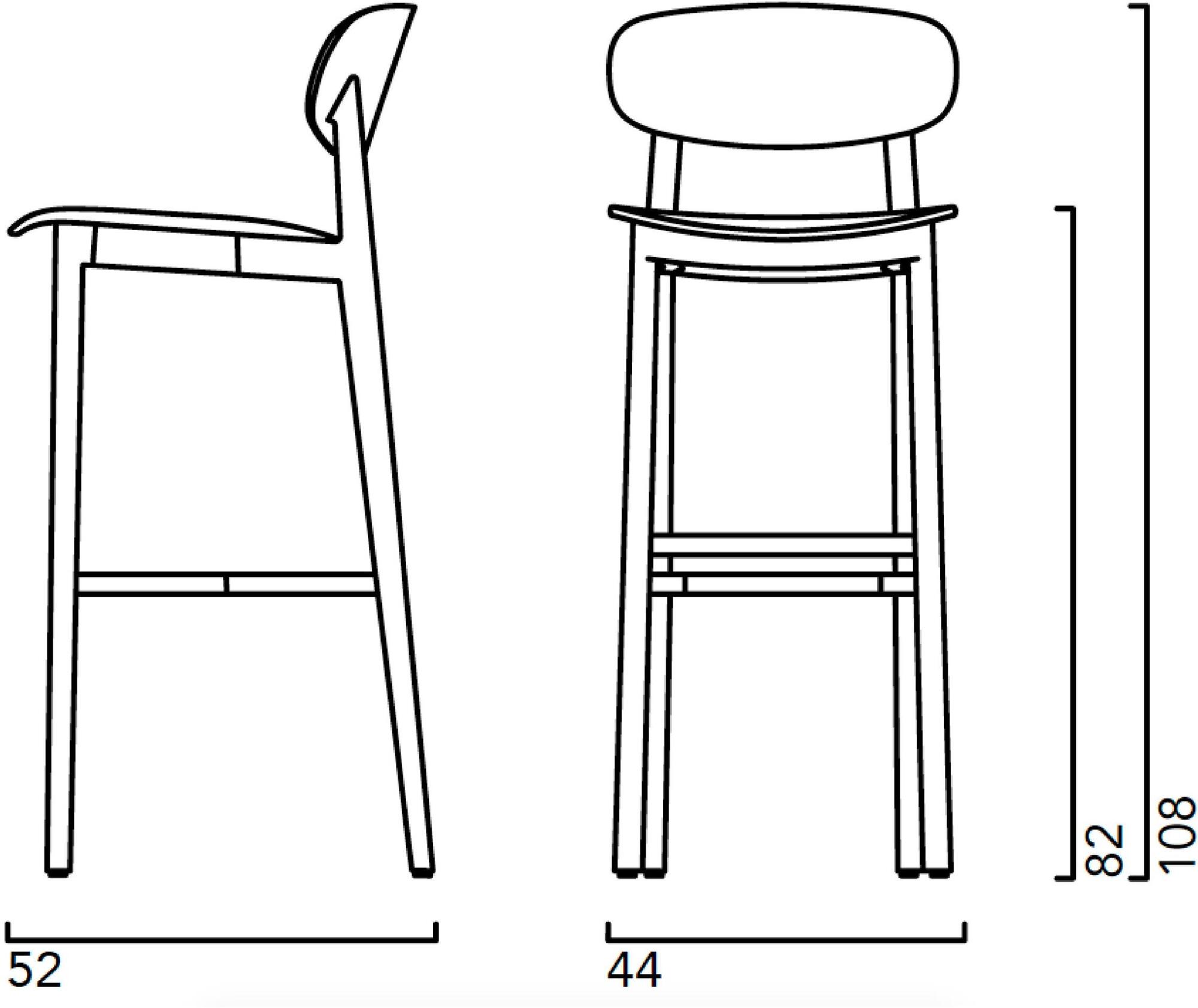 Crassevig Стул деревянный высокий обитый Lene sun-id-1438124 - Вид №2