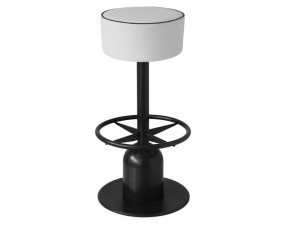 Высокий железный стул с мягким сиденьем