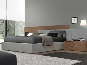 JESSE Съемная тканевая кровать с высоким изголовьем из орехового дерева Mylove