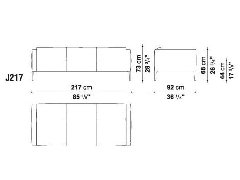 3-местный тканевый диван B&B Italia Project Jean 2013 ARCH-00091477 - Вид №3