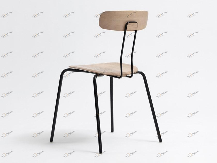 ZEITRAUM Штабелируемый стул из стали и дерева Okito sun-id-1438674