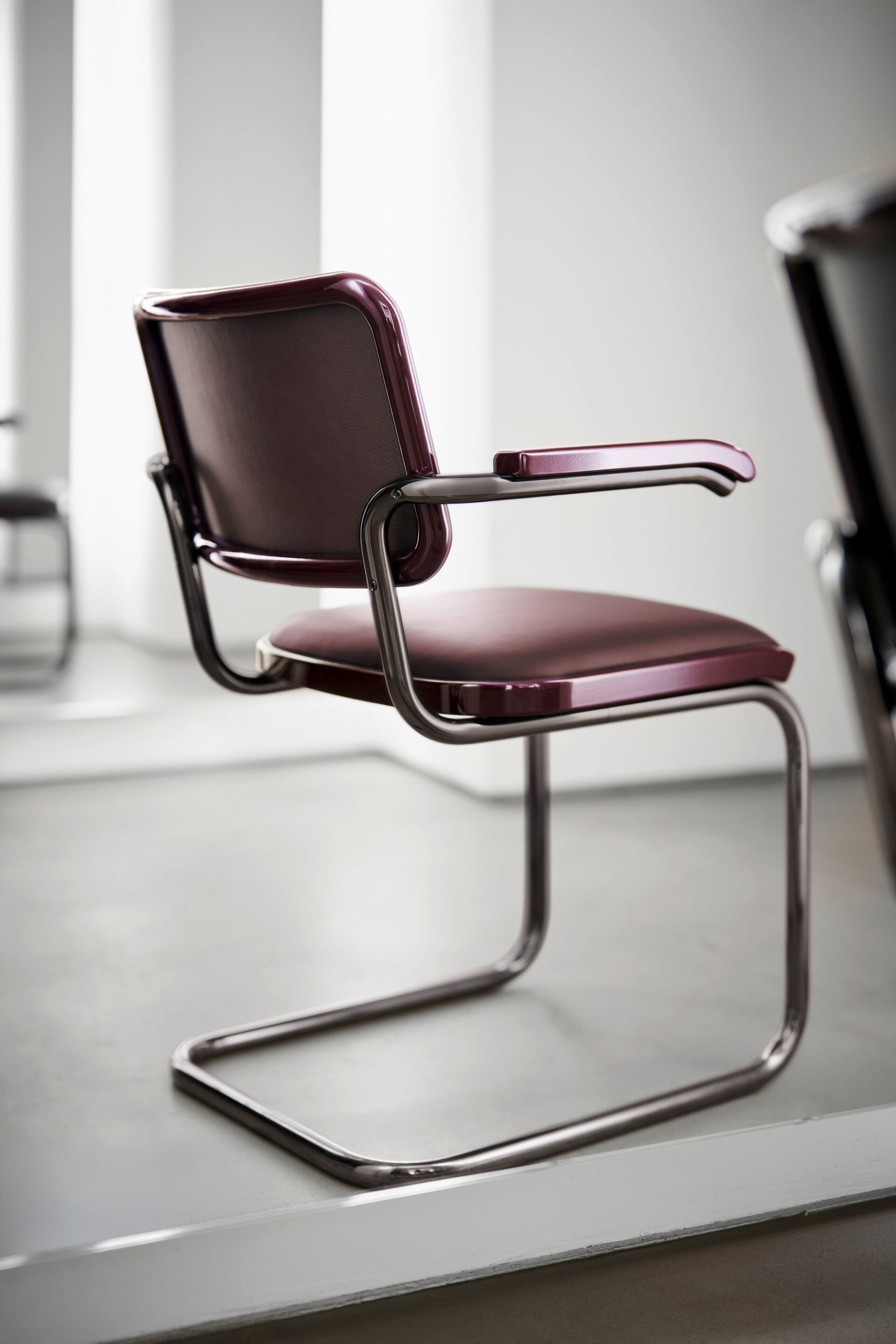 Стальной и кожаный консольный стул THONET JS. THONET ARCH-00115948 - Вид №8