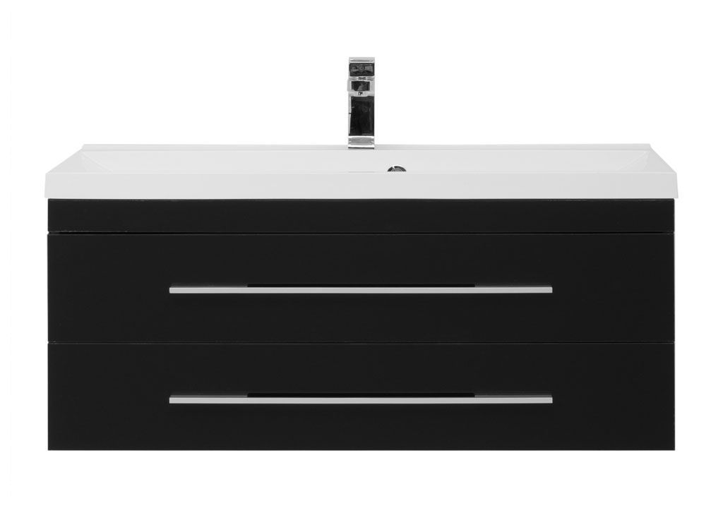 Тумба с раковиной Aquanet Верона 100 черный (подвесная 2 ящика) 0017538700204096 - Вид №2